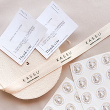 Cargar imagen en el visor de la galería, Kit: listón algodón + stickers + tarjetas