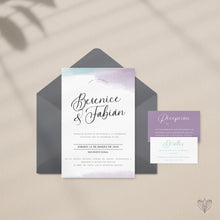 Cargar imagen en el visor de la galería, Invitación colección Acuarela "Aqua & purple"