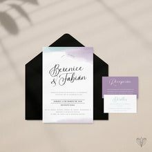 Cargar imagen en el visor de la galería, Invitación colección Acuarela "Aqua & purple"