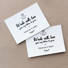 Cargar imagen en el visor de la galería, Caja de envío + papel china + tarjetas de agradecimiento + stickers