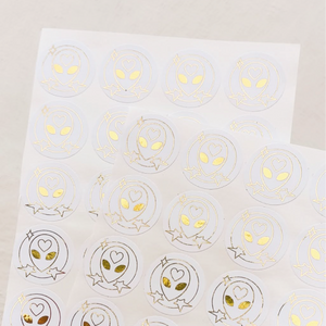 Stickers con foil acabado metálico