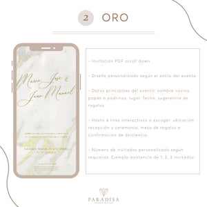 Invitación digital PDF interactivo personalizada